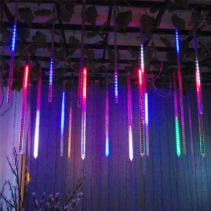 10Tubes Meteor Shower Rain Led String Lights Street Garlands Christmas Tree Decorations for Outdoor New Year Fairy Garden Lights