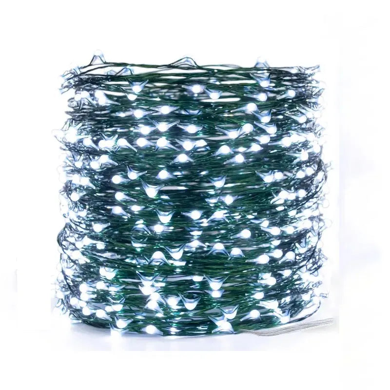 10M100LED String Lights Green Wire Fairy Lights Warm White Garland for Outdoor Home Christmas Wedding Party Garden Decoration