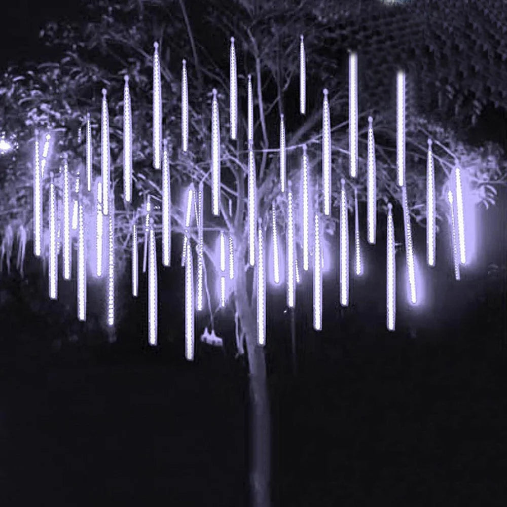 10Tubes Meteor Shower Rain Led String Lights Street Garlands Christmas Tree Decorations for Outdoor New Year Fairy Garden Lights