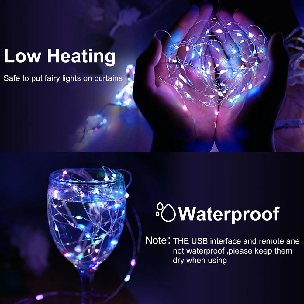 Solar Curtain Lights LED Solar Outdoor Waterproof Fairy lights With 8 Modes For Bedroom Window Patio Wedding Holiday Decorative