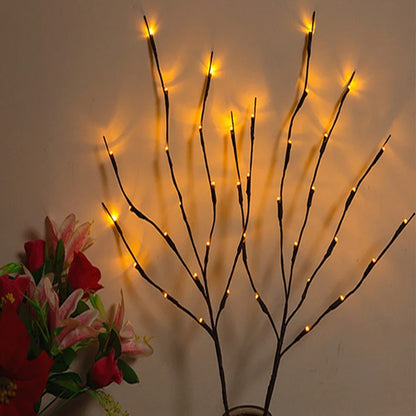 20leds LED Branch Light Battery Powered Willow Branch Lamp Artificial Branch Twig Vase Led Lights for Party Fairy DIY Room Decor