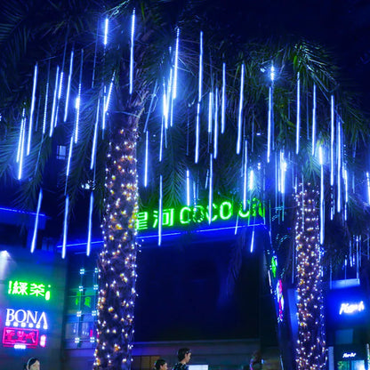 32/24/12 Tubes 30/50cm LED Meteor Shower Fairy String Garland Curtain Lights Christmas Decor Outdoor Wedding Street Garden Decor