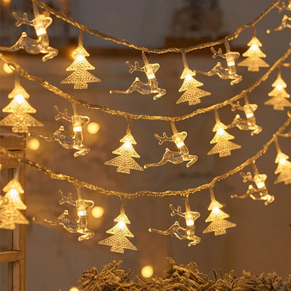 Christmas LED Lights String Garland 2023 Christmas Decoration Navidad New Year Decorative Holiday Fairy Light for Room Garden