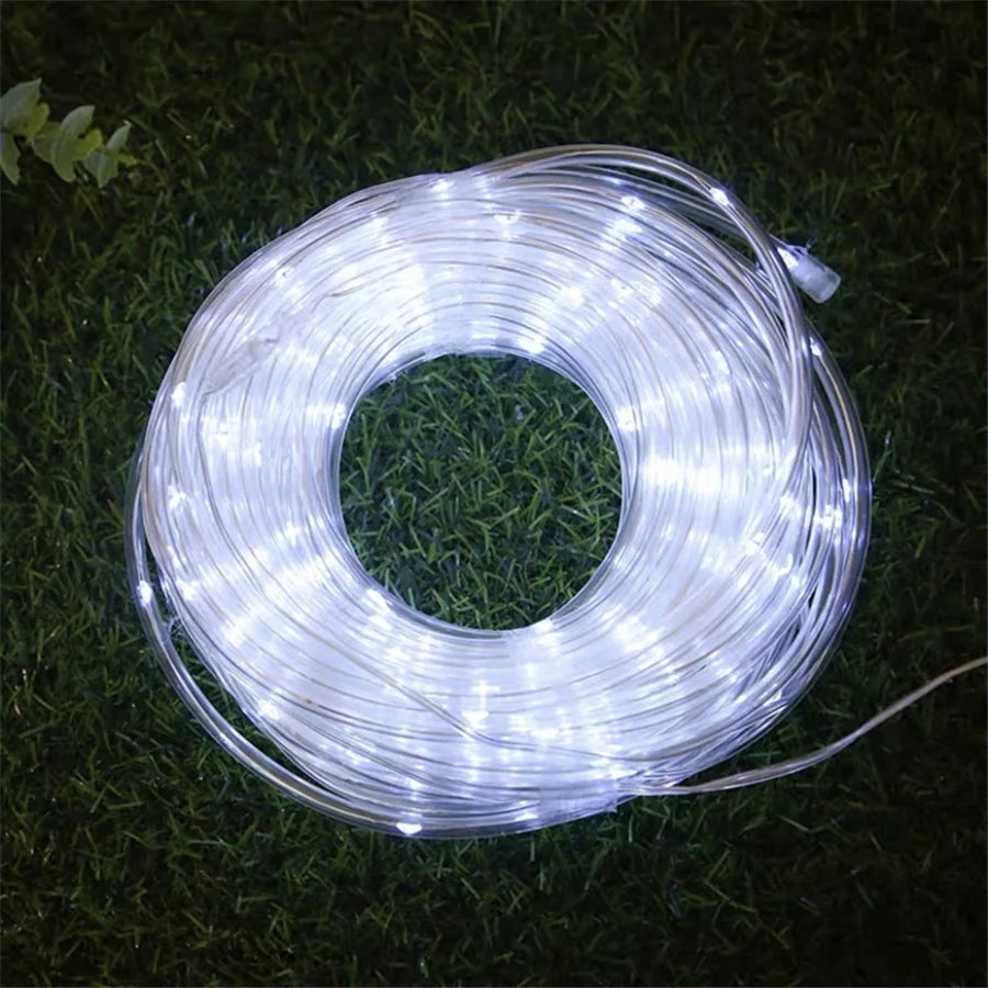 Waterproof Garland 200/300LEDs Tube String Lights Outdoor 8 Modes Christmas Fairy Lights for Garden Party Wedding New Year Decor