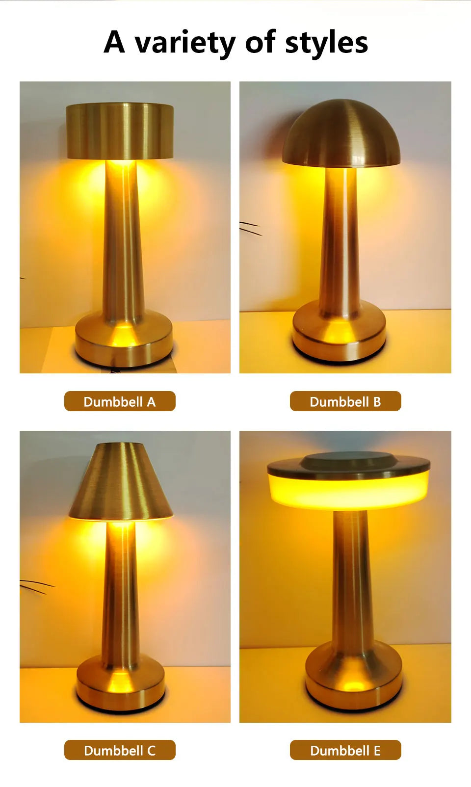 LED Table Light Metal Touch Desktop Decorative Lamp Rechargeable Night Lights For Bar Coffee Table Restaurant Decoration Light