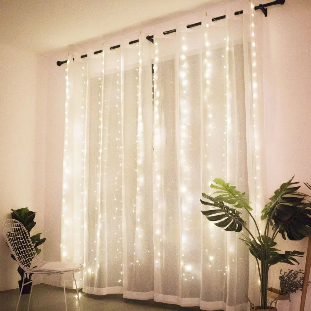 6M USB LED Curtains Festoon Led Light Garlands Christmas Lights Christmas Decorations 2024 String Lights New Year Street Garland