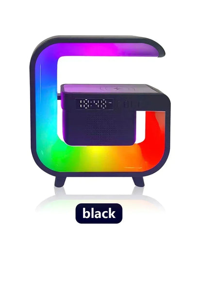 Multifunction Wireless Charger Stand Bluetooth 5.0 Speaker FM TF RGB Night Light Fast Charging Station for iPhone Samsung Xiaomi