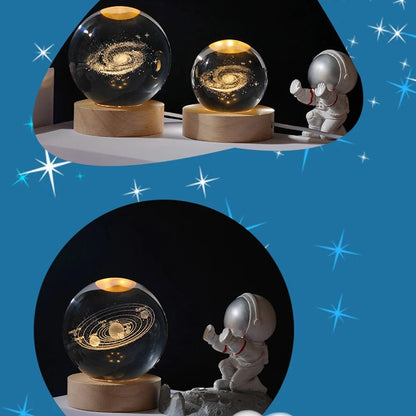 Valentines Day Gift Galaxy Crystal Ball lamp 3D planet moon lamp USB LED night light