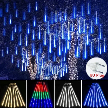 8 Tubes Meteor Shower Rain Led String Lights Street Garlands Christmas Tree Decorations for Outdoor New Year Fairy Garden Lights