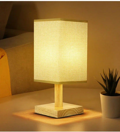 LED Table Lamps Simple Chinese Style Decoration Lamp Dimmable USB Plug Night Light Fabric Lampshade Bedroom Bedside Lighting