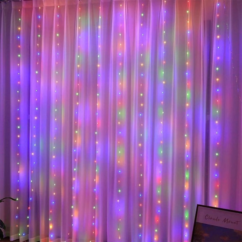 LED Curtain Garland on The Window USB Power Fairy Lights Festoon with Remote New Year Garland Led Lights Christmas Decoration