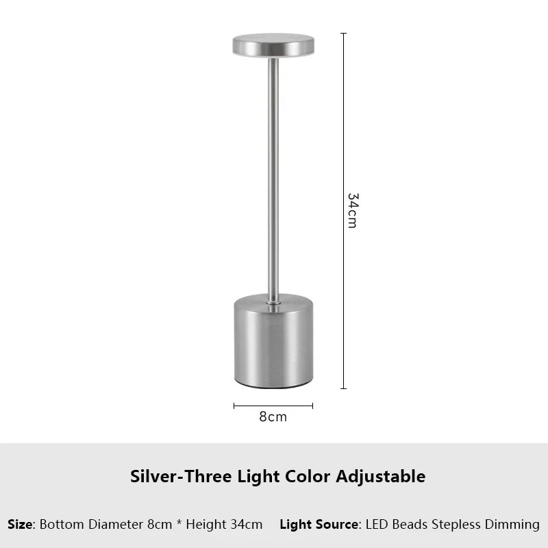 2025 Hot Simple Style Advanced Touch Table Lamp Rechargeable Model Dimmable for Hotel Restaurant Room Desktop Arrangement Lamp