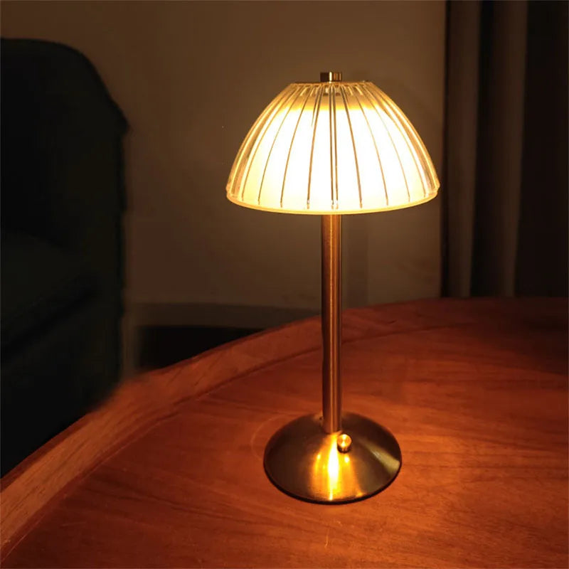 LED Table Lamp Touch Sensor Dimmable Desktop Night Light Rechargeable Wireless Reading Lamp for Hotel Bar Bedroom Decor Light