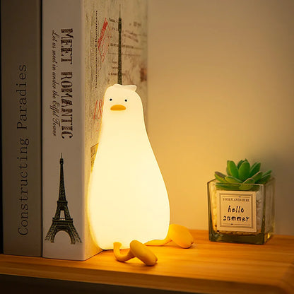 USB Rechargeable Table Lamp Duck Silicone Sleep Lamp Mood Light Bedside for Room Decoration Creative Gift Children Night Light