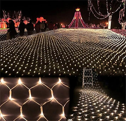 1.5MX1.5M 2x3M 4x6M Christmas Garlands LED String Christmas Net Lights Fairy Xmas Party Garden Wedding Decoration Curtain Lights