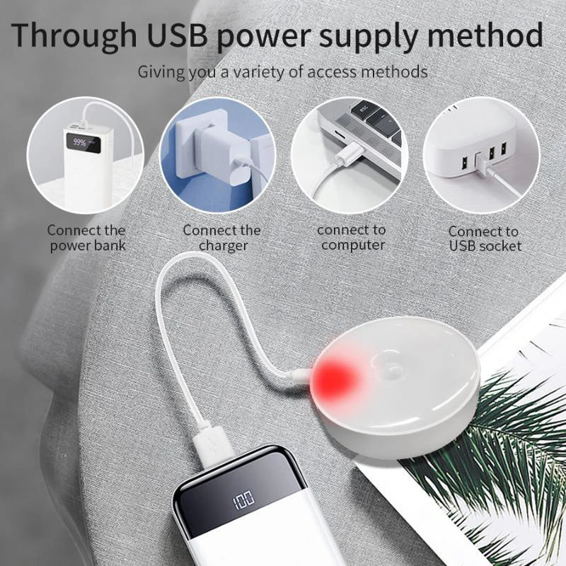 LED Intelligent Human Induction Night Lamp PIR Motion Sensor Lights USB Charging Emergency Automatic Lighting Bedside Home Lamp