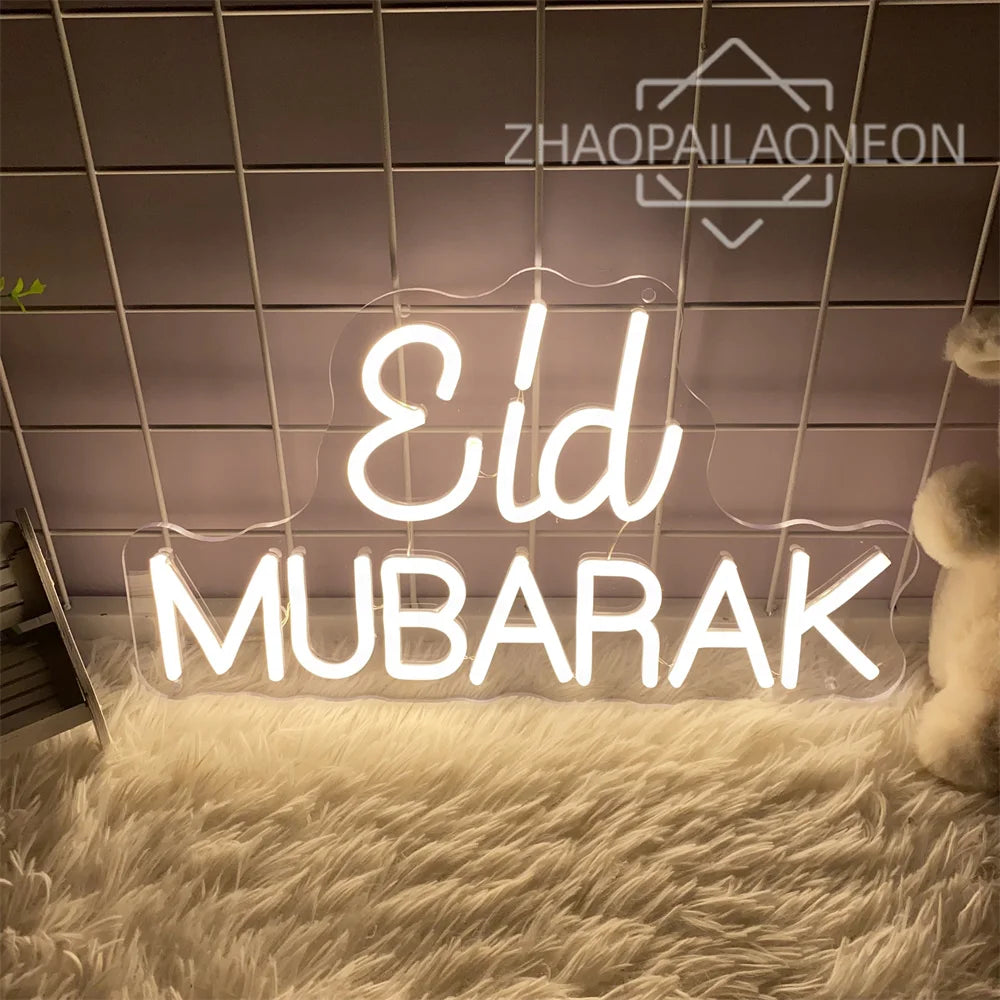 Eid Mubarak Neon Led Sign Ramadan Neon Lights Room Decoration Bedroom Decor Neon Light Wall Decoration Led Lamp USB Home Light