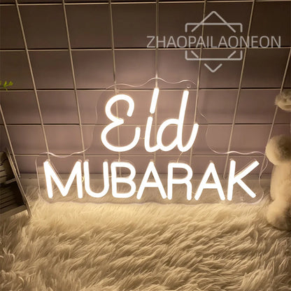 Eid Mubarak Neon Led Sign Ramadan Neon Lights Room Decoration Bedroom Decor Neon Light Wall Decoration Led Lamp USB Home Light