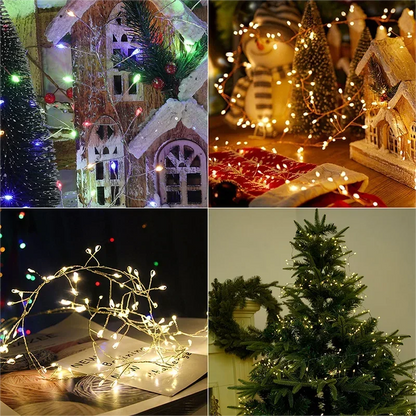 36M Cluster LED String Fairy Lights Sliver Wire Outdoor Christmas Tree Light Garland For New Year Street Home Party Wedding