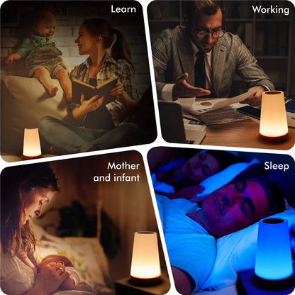 13 Color Changing Table Lamps RGB Remote Control Touch Dimmable Lamp Portable Table Bedside Lamps USB Rechargeable Night Lights