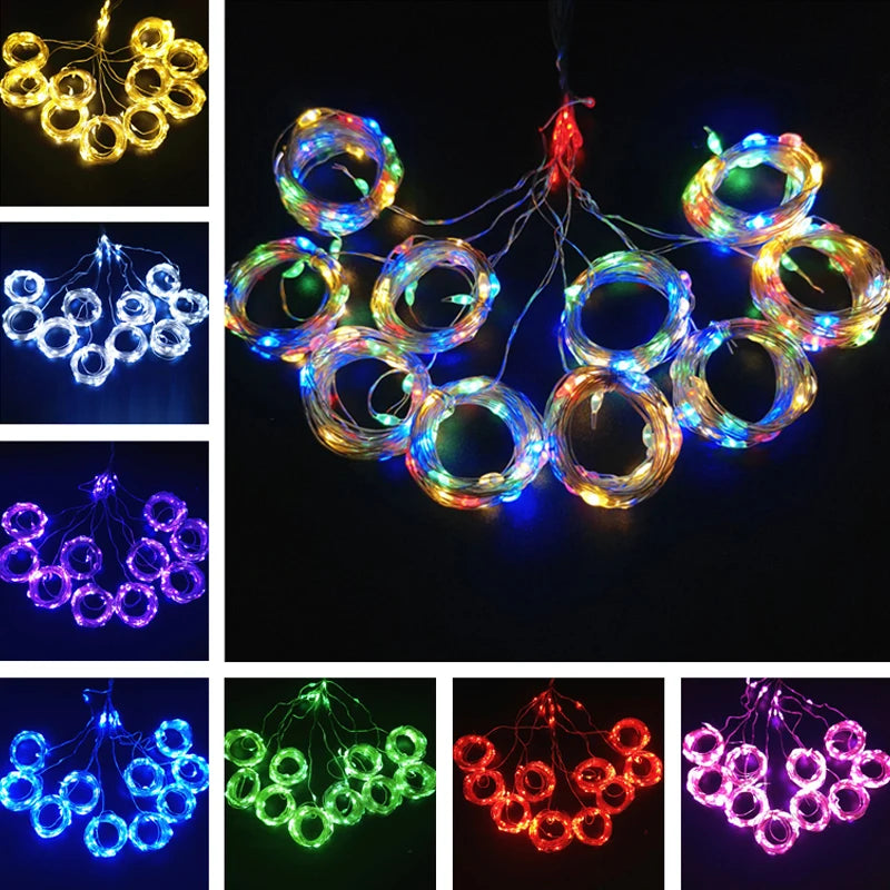 3/6M USB LED String Light 8 Mode Remote Christmas Fairy Garland Curtain Light Decor For Home Holiday Decorative New Year Lamp