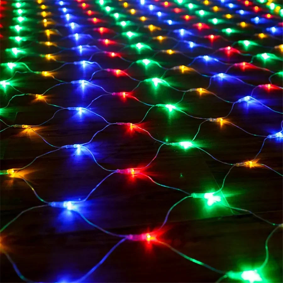 1.5x1.5M 3x2M 6x4M LED Net Mesh Fairy String Light Garland Window Curtain Christmas Fairy Light Wedding Party Holiday Light