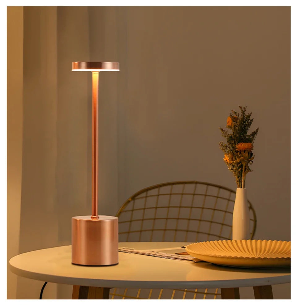 2025 Hot Simple Style Advanced Touch Table Lamp Rechargeable Model Dimmable for Hotel Restaurant Room Desktop Arrangement Lamp