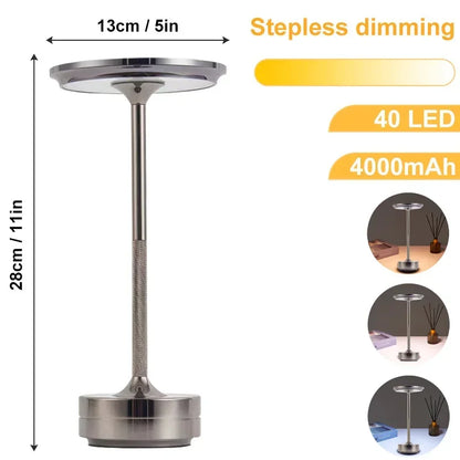 Metal LED Touch Table Lamp Portable Cordless Bedside Light Claeted Rechargeable Nordic Led Lamp Coffee Table Decoration