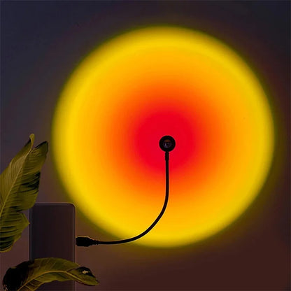 LED USB Sunset Lamp Projector Home Decor Night Light Portable Mood Light For Living Room Wall Photography Atmosphere Neon Lights