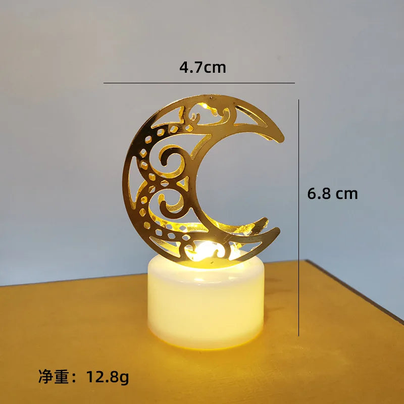 Muslim Ramadan Kareem Decoration Candle Led Lights Eid Mubarak For Home Eid al-Fitr Aid Moubarak Party Lron Lamp String 2024