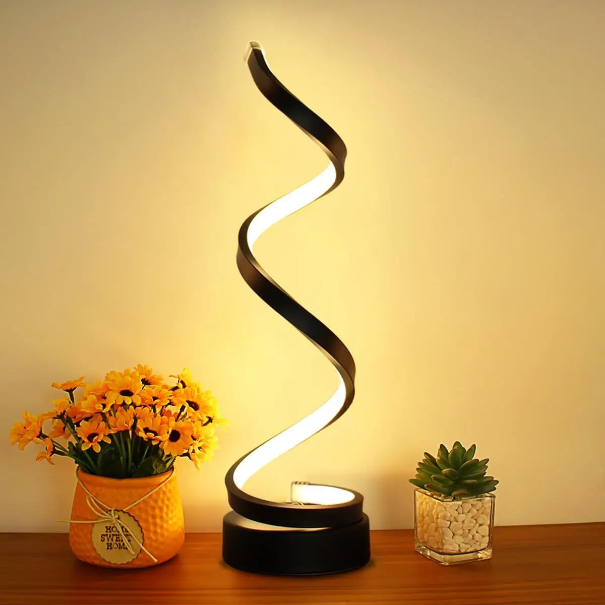 LED Table Lamp Modern Minimalist Dimmable Spiral Table Lamp 3 Color RGB Bedside Lamp Desk Light for Bedroom Living Room Office