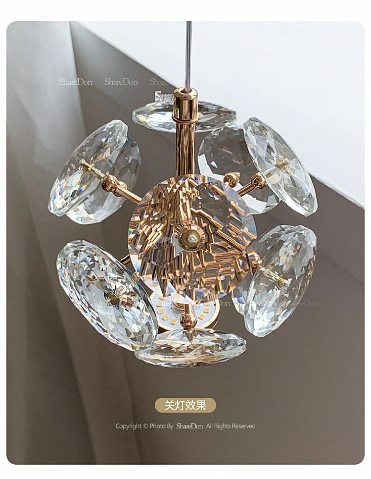 Modern K9 Pure Crystal Small Chandelier Light Lluxury Crystal