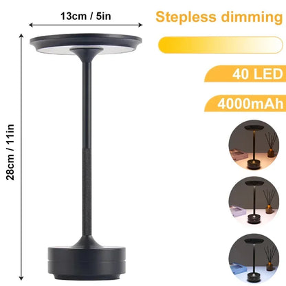 Metal LED Touch Table Lamp Portable Cordless Bedside Light Claeted Rechargeable Nordic Led Lamp Coffee Table Decoration